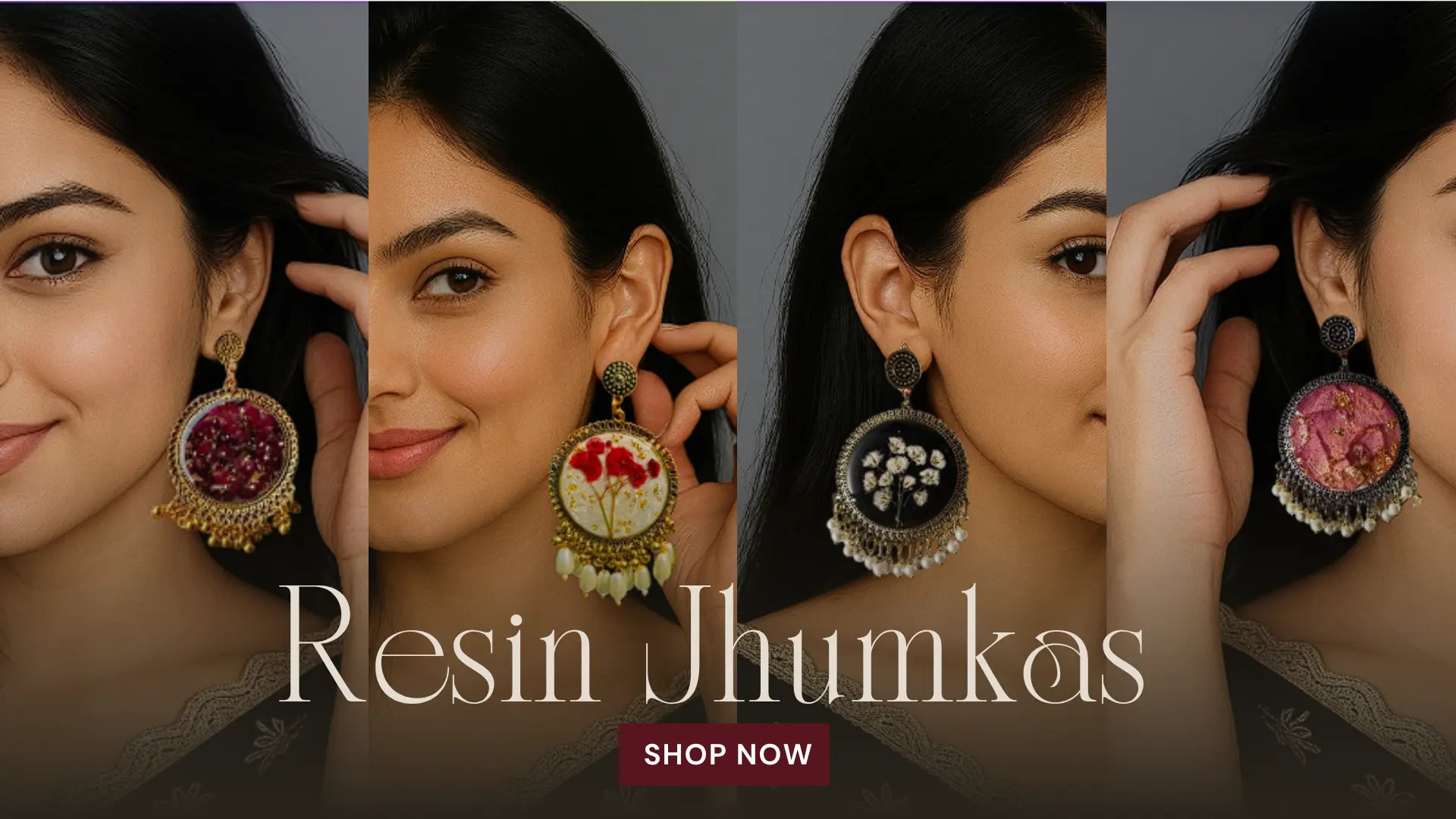 Resin Jhumka Earrings