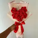 Love Red Ribbon Bouquet (6 Roses)