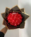 Crown Red Ribbon Bouquet (20 Roses)