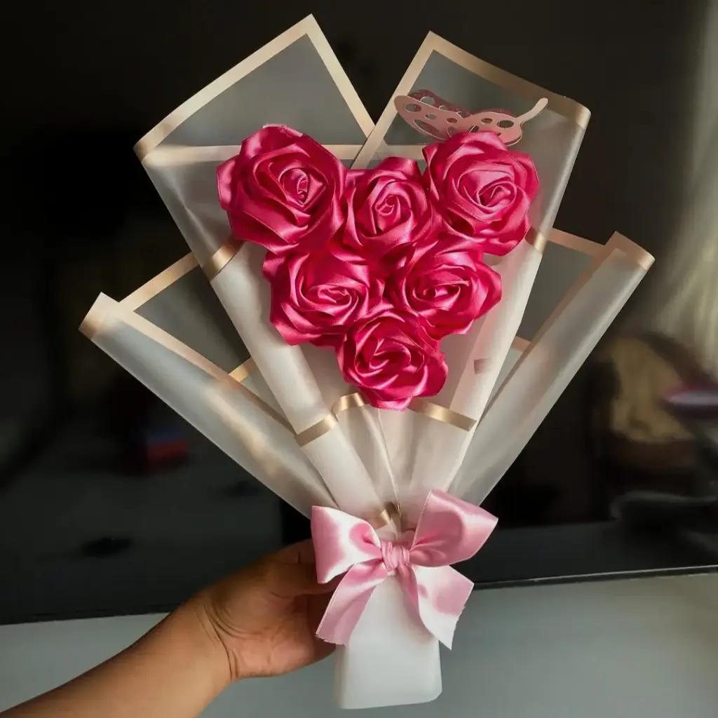 Dark Pink 6 Flower Bouquet