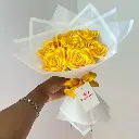 Glossy Yellow Bouquet (10 Roses)