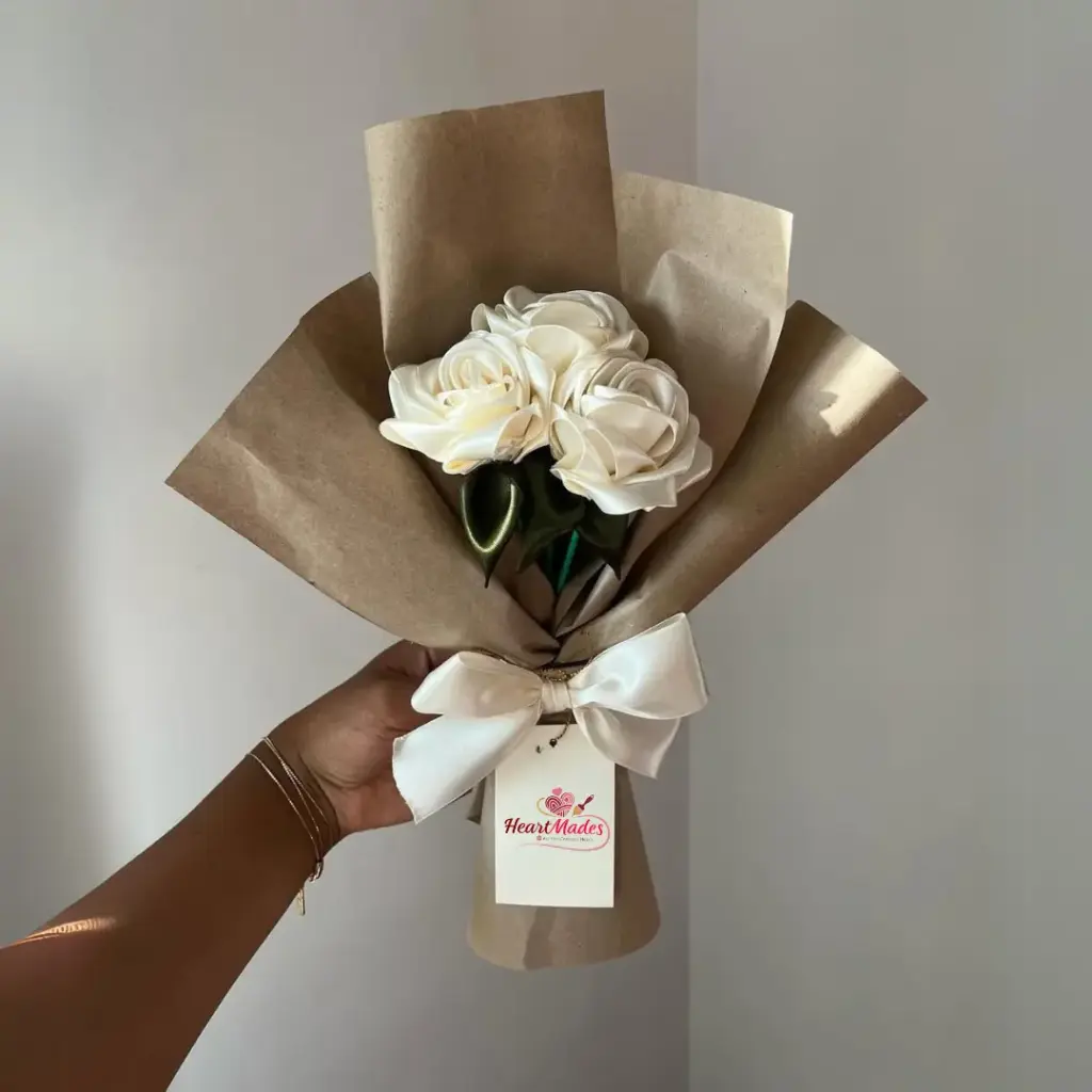 White Rose Bouquet Of 3