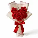 Love Red Ribbon Bouquet (6 Roses)