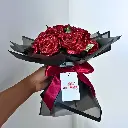 Shiny Red Ribbon Bouquet(10 Roses)