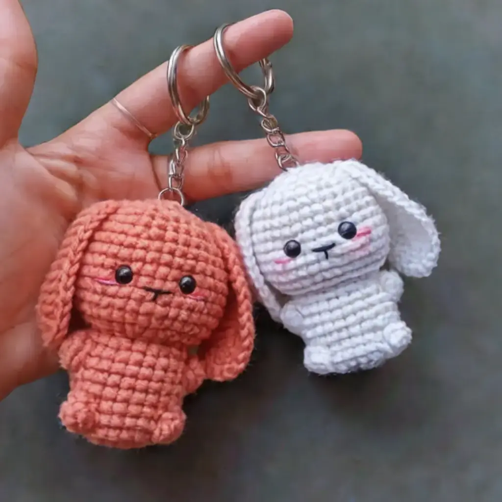 Bunny Crochet Keychain