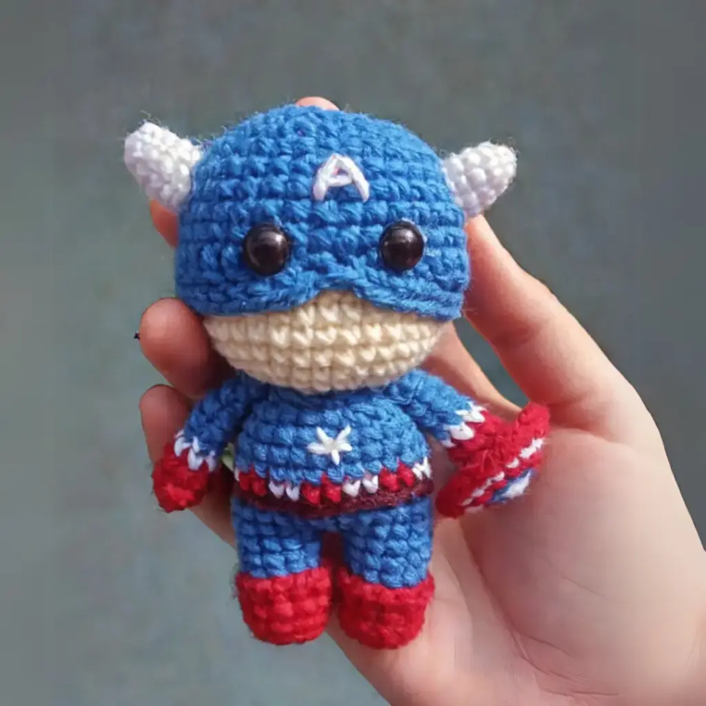 Captain America Crochet Doll