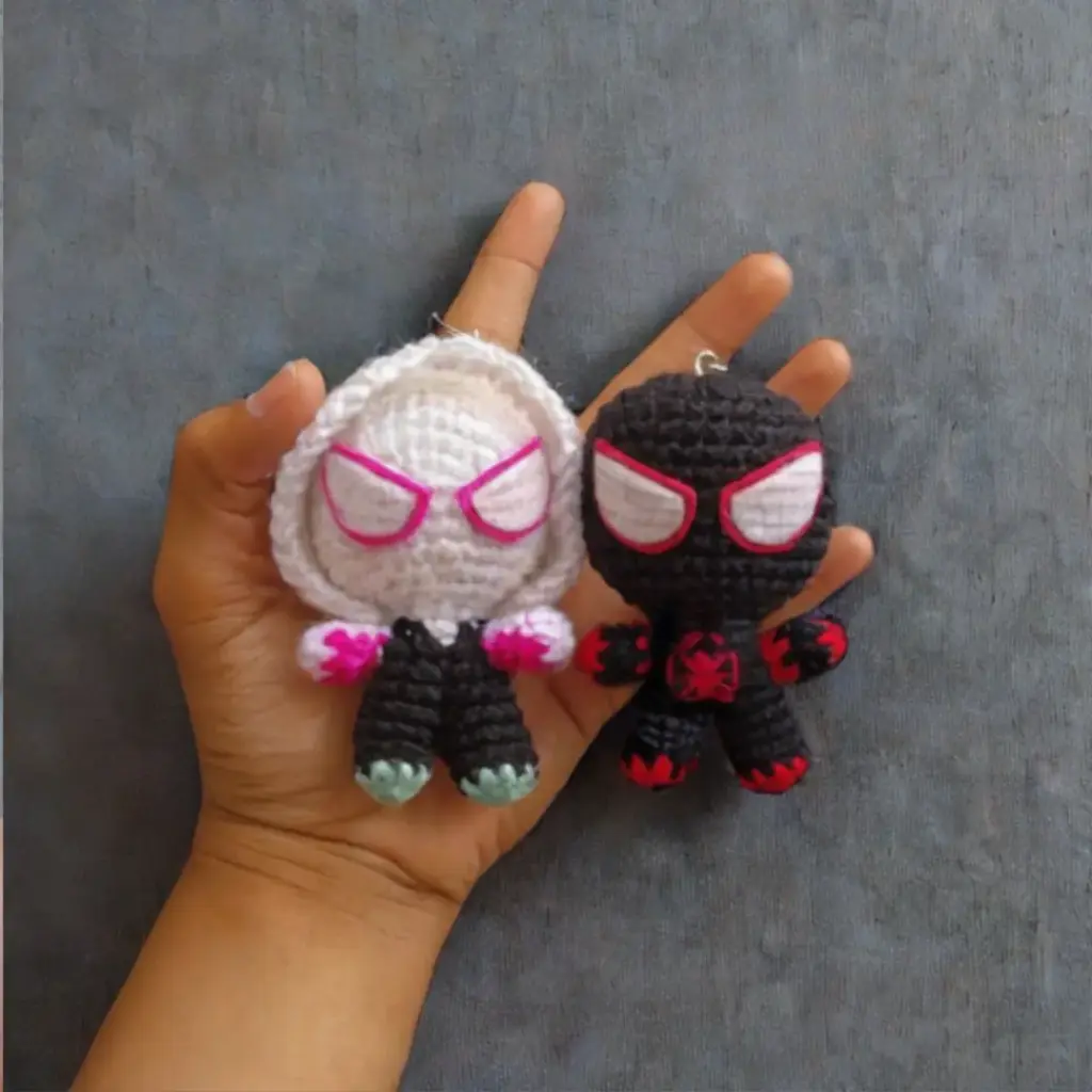 Spider Couple Crochet Keychains