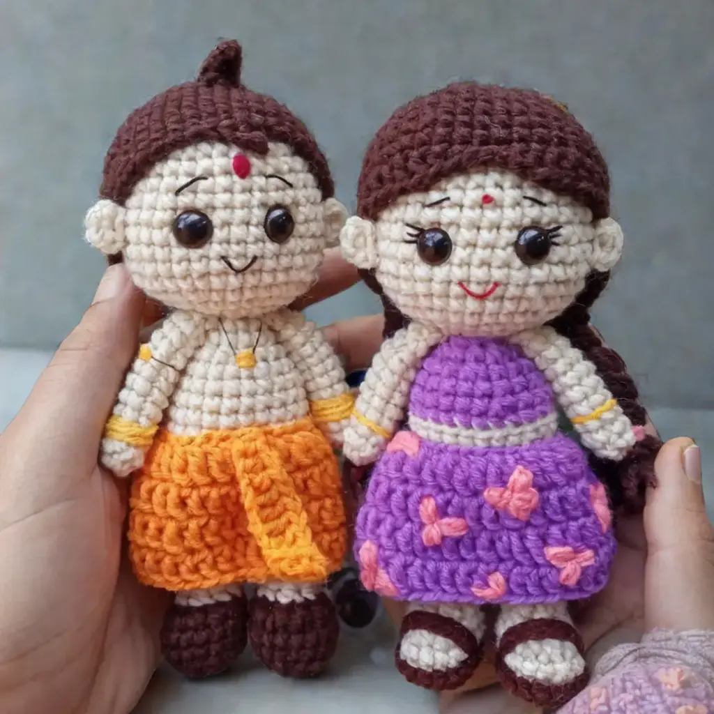 Bheem Chutki Crochet Doll Set