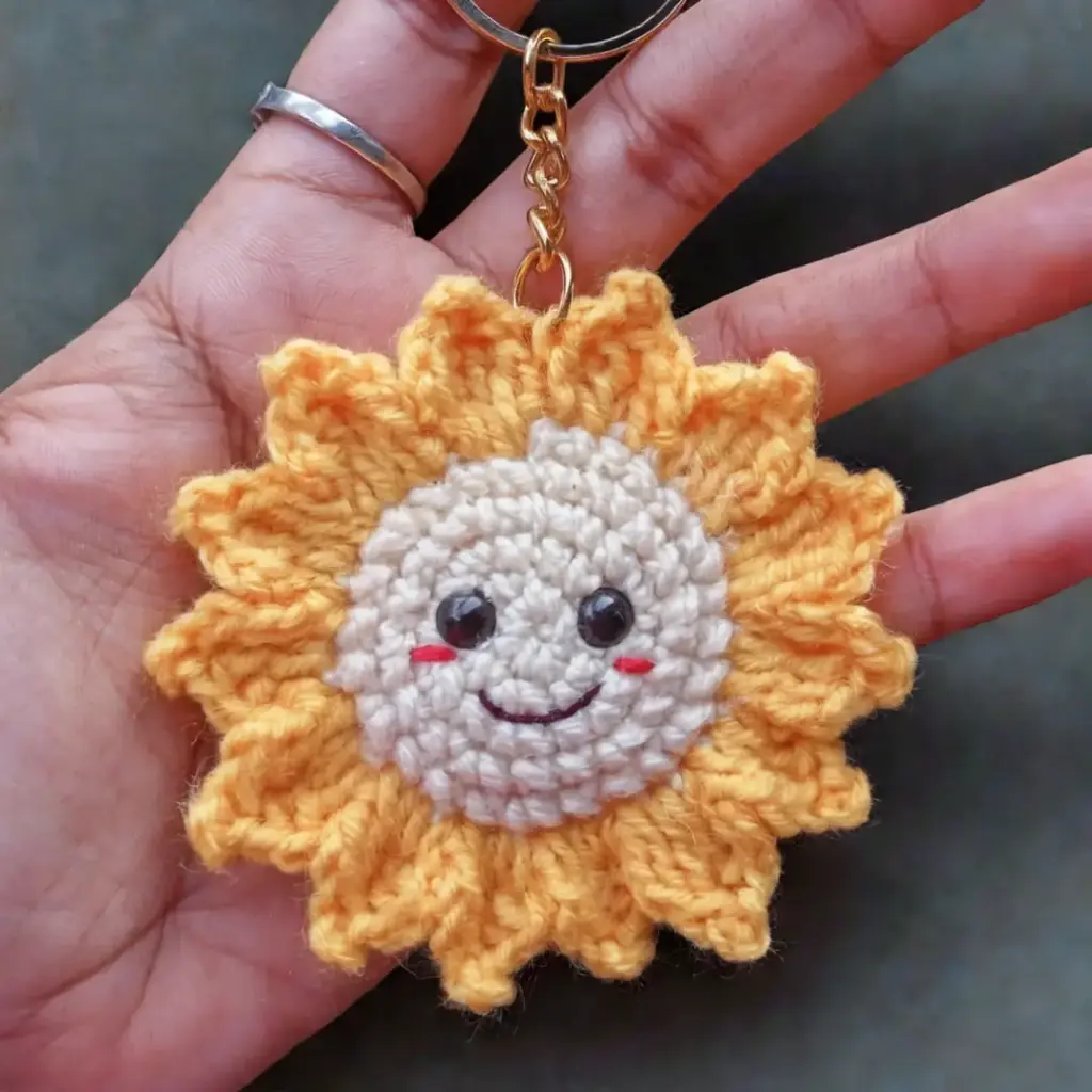 Positivity Sunflower Keychain