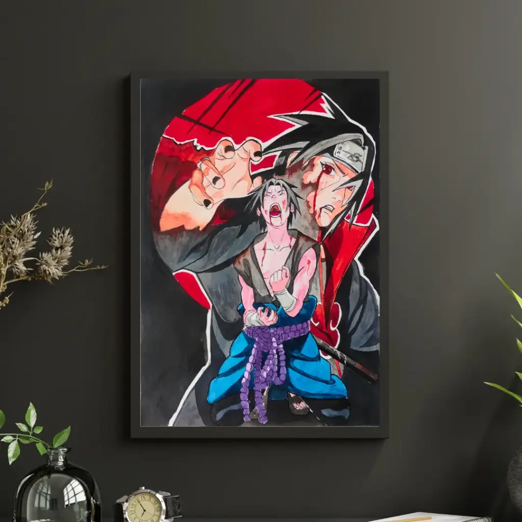 Brothers-Itachi x Sasuke Watercolor Painting