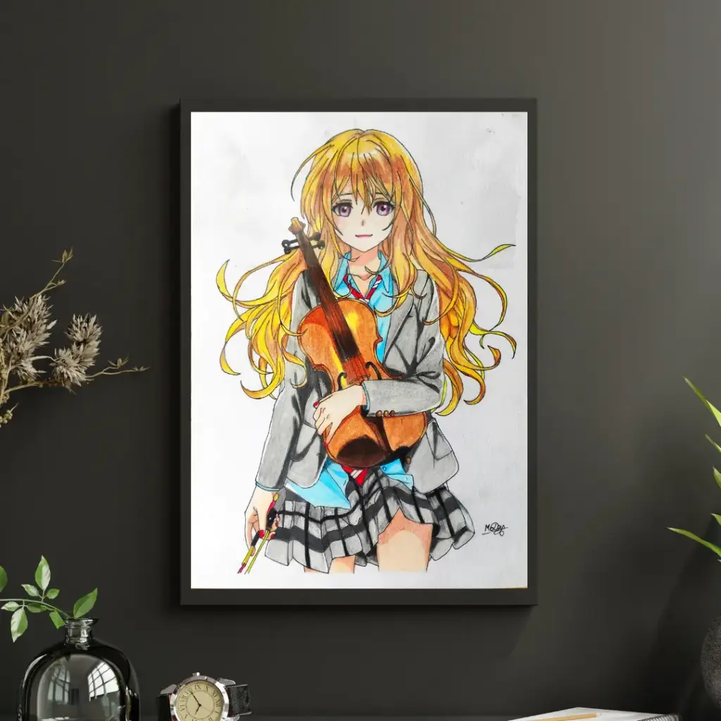 Kaori Miyazono Fanart Pencil Colored A4