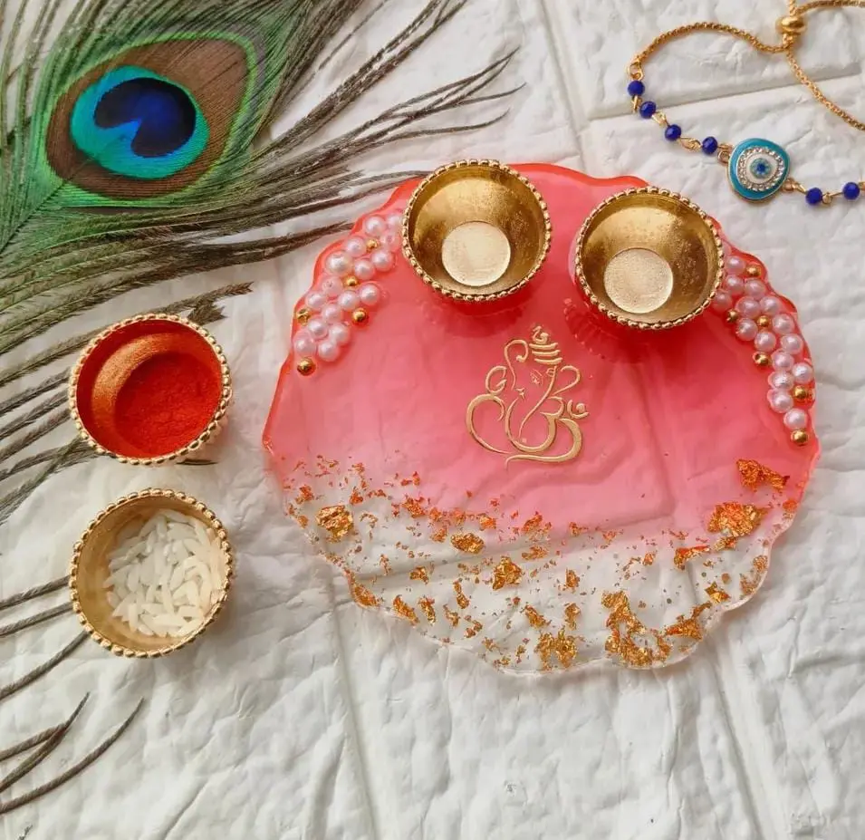 Ganesh Thali Crimson(5-Inch)