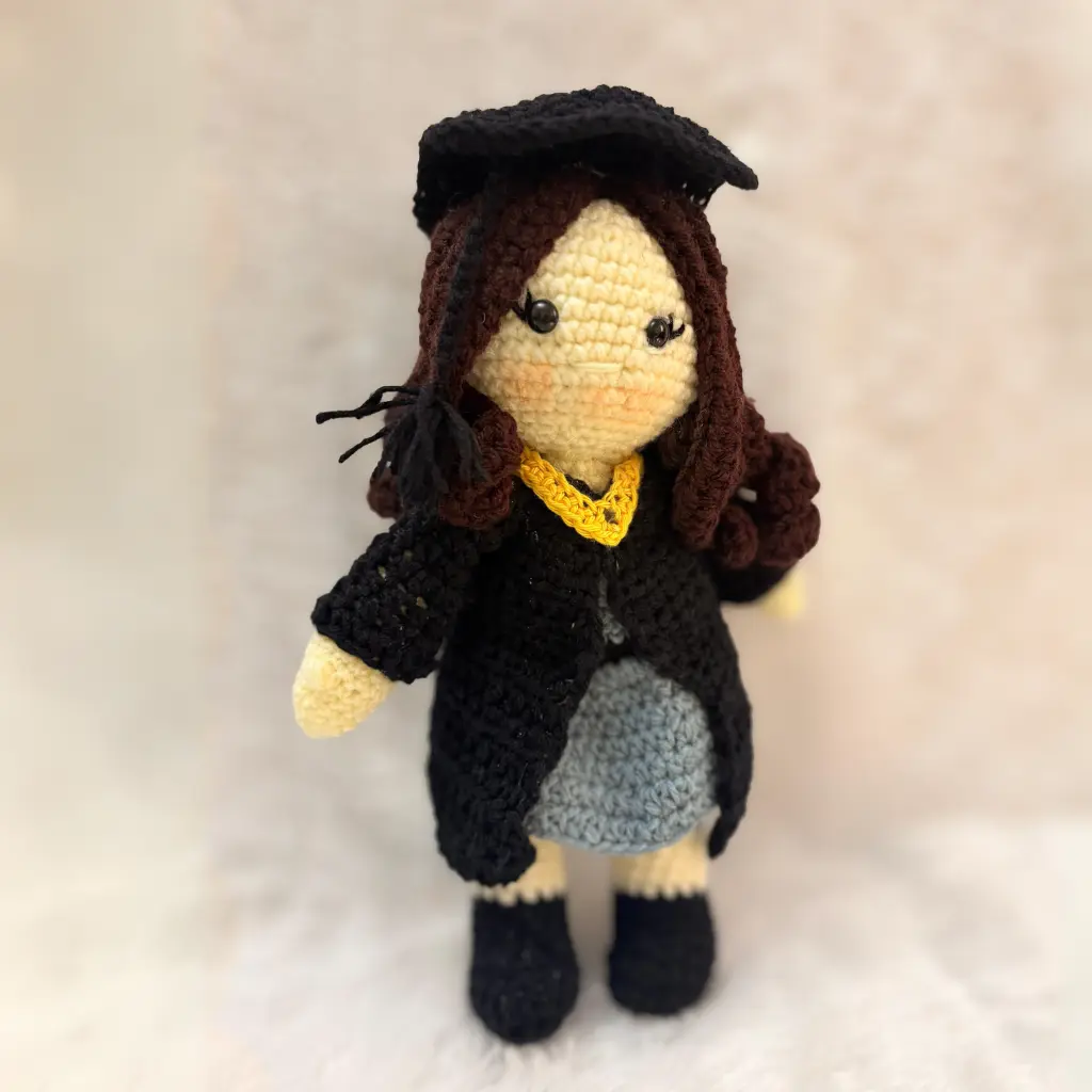 Graduation Crochet Doll 8"