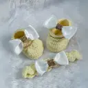 Ribbon Baby Booties and Headband Set