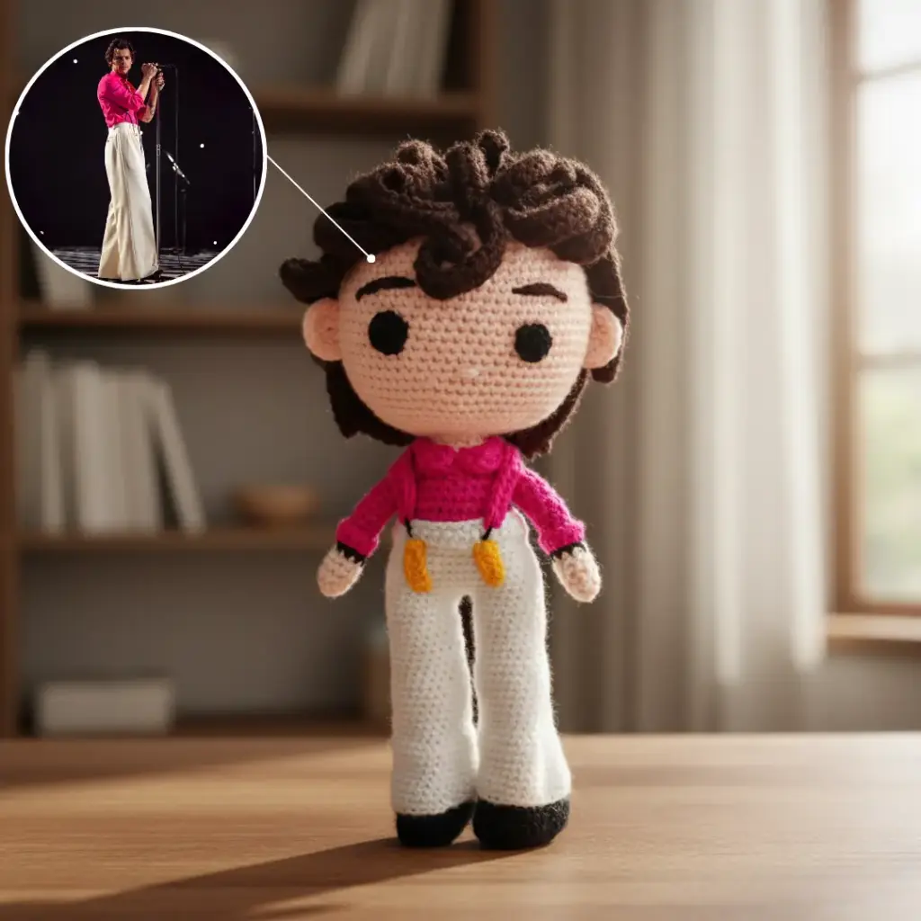 Harry Styles Pink Outfit Crochet Doll (10 Inch)