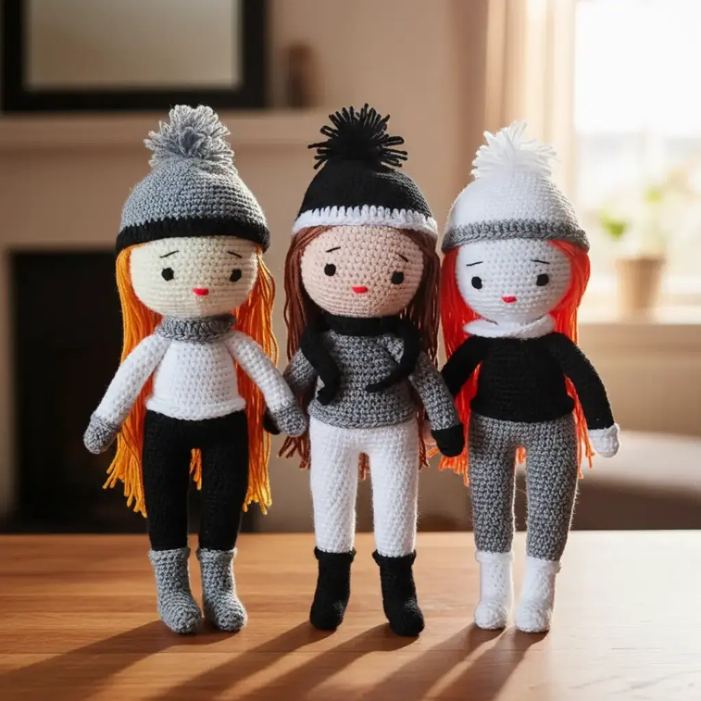 3 Friends Crochet Doll Set (12 Inch