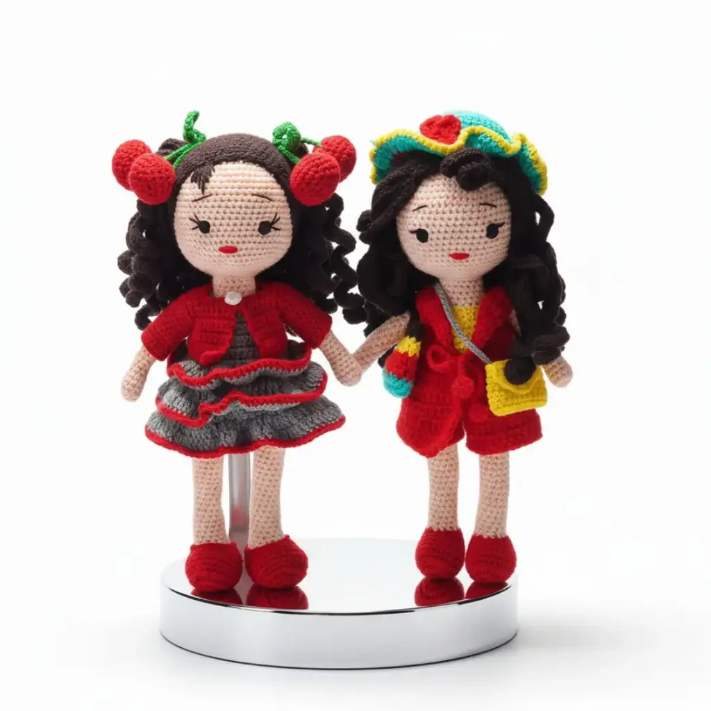 Cherry Friends Crochet Doll Set (12 Inch)