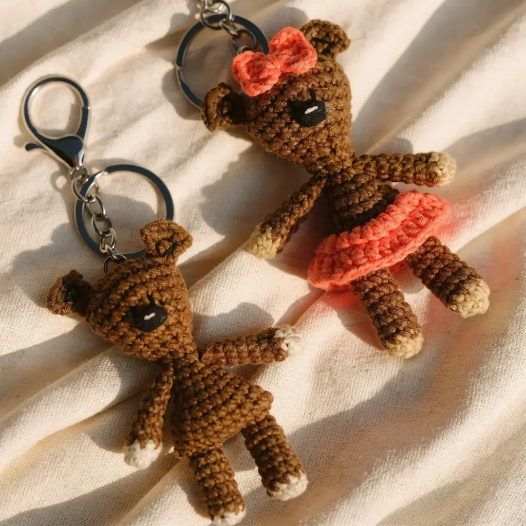 Teddy Crochet Keychain