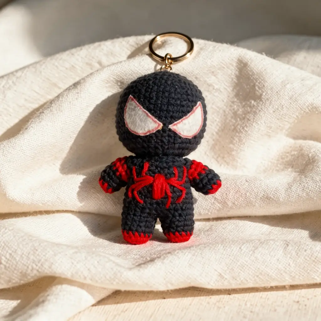Miles Morales Crochet Keychain