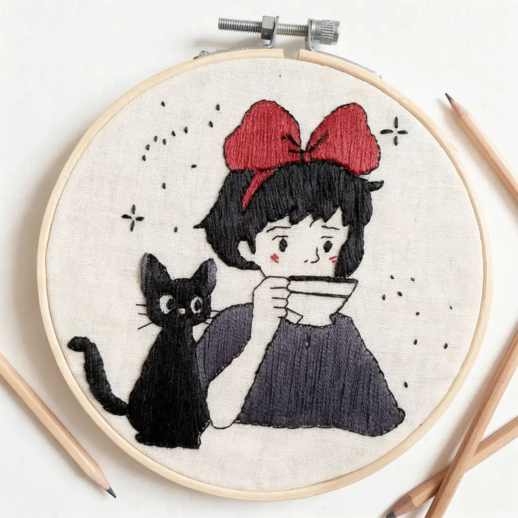 Kiki With Jiji Embroidery (6 inch)