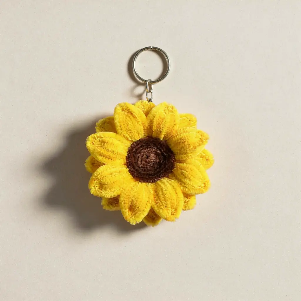 Golden Sunflower Keychain