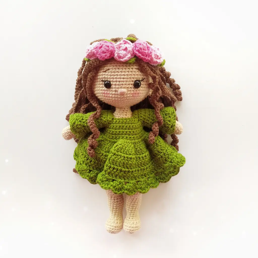 Crochet Flower Doll  (10 inch)