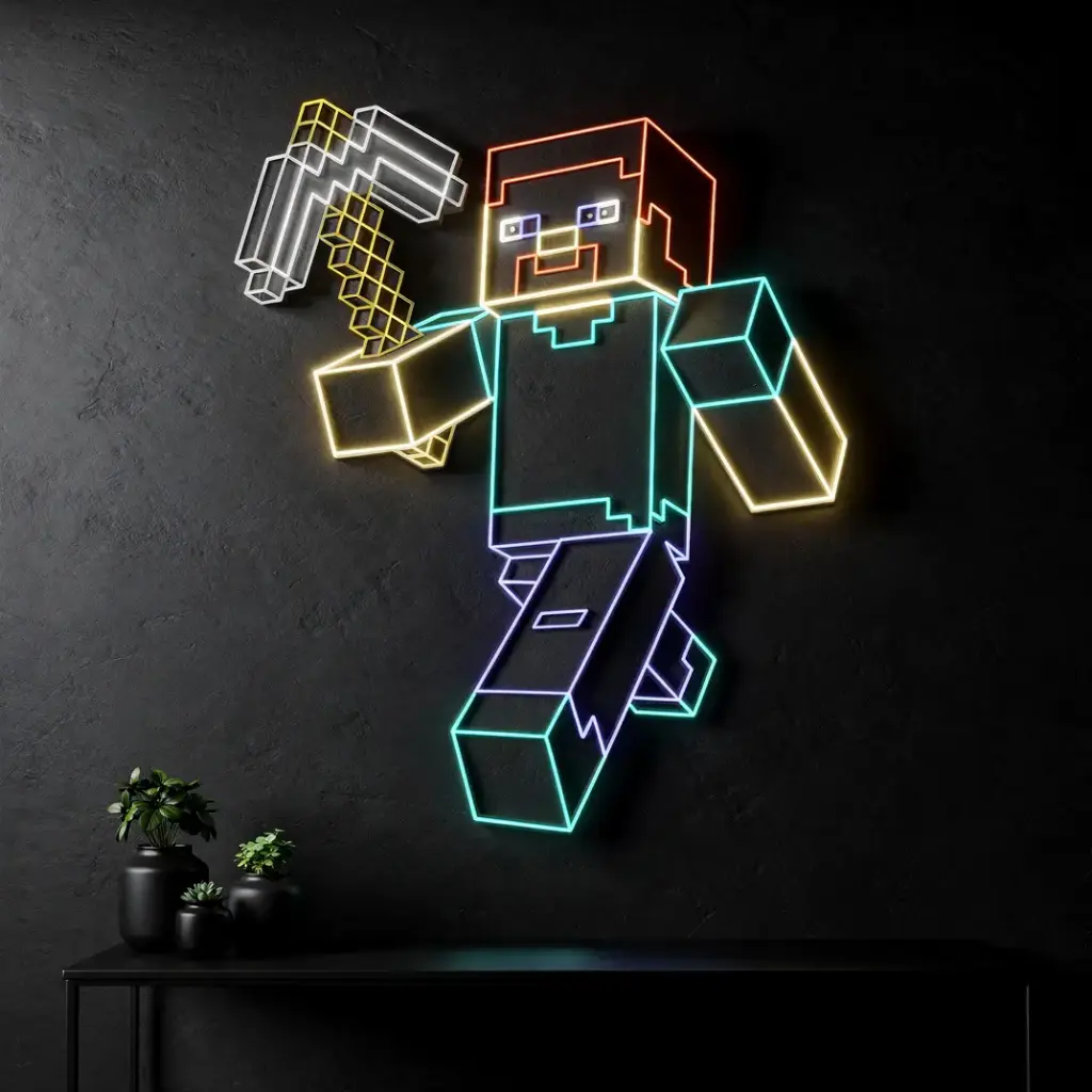 Minecraft Steve Neon