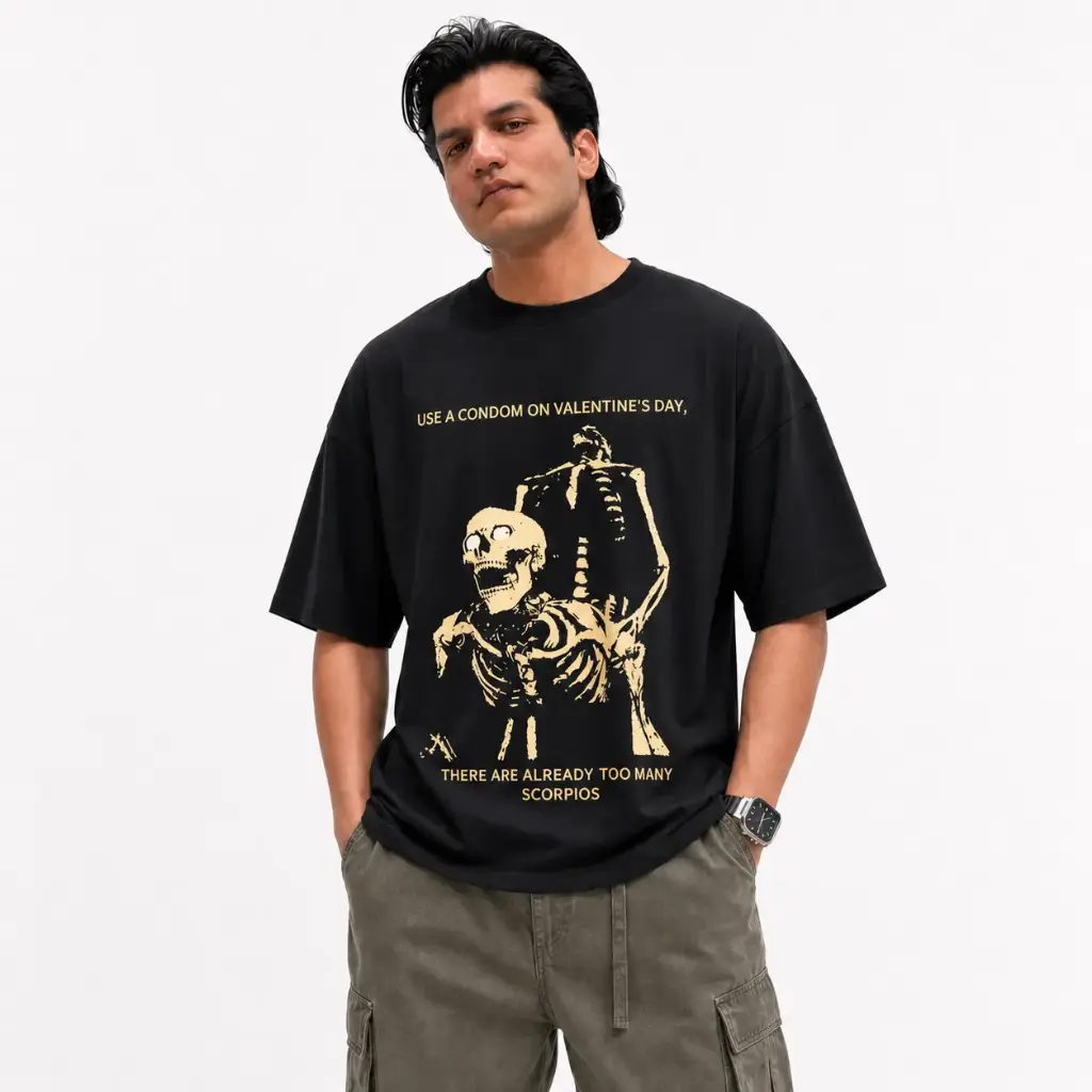VALENTINE SKELETON Oversized Tshirt