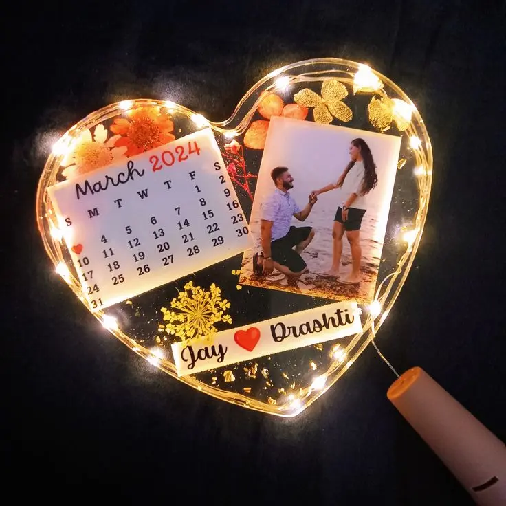4-Inch Heart Resin Photo Frame