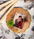 4-Inch Agate Resin Photo Frame