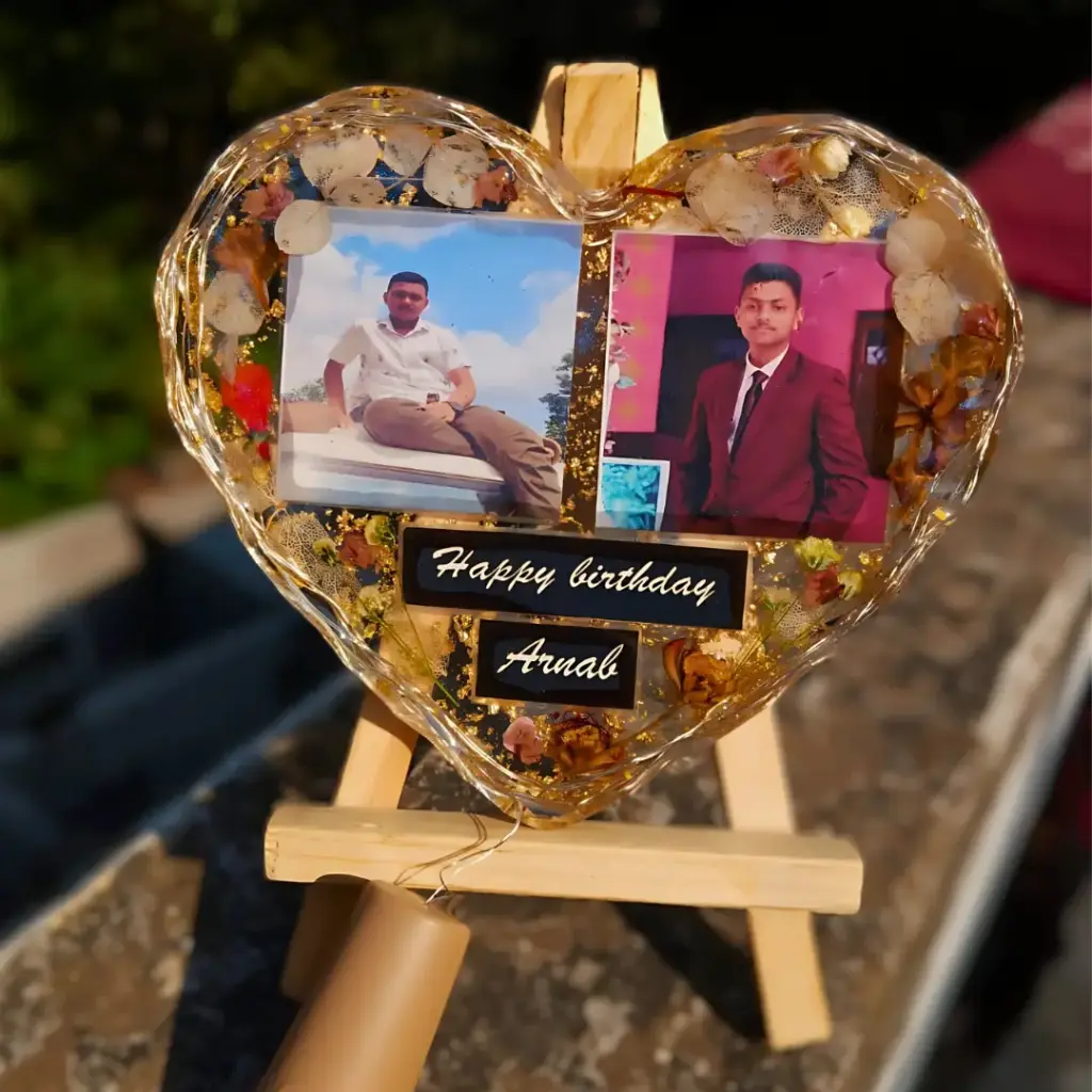 6-Inch Heart Resin Photo Frame