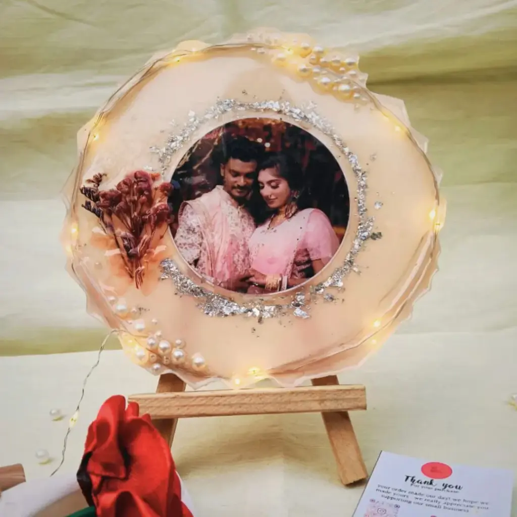 6-Inch Agate Resin Photo Frame