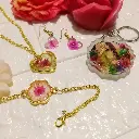 Customizable Necklace,Bracelet,Earings And Photo Keychain Combo
