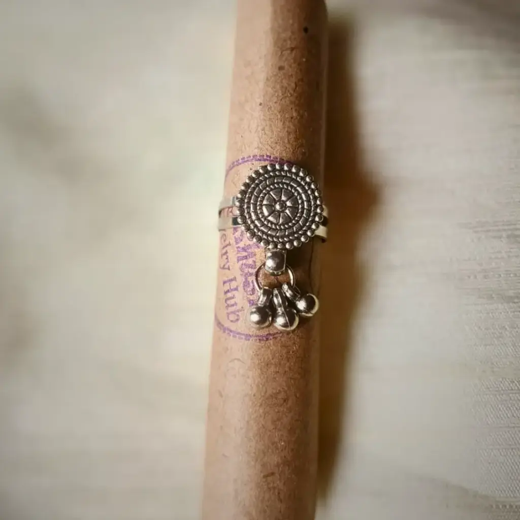 Oxidise Round Ring