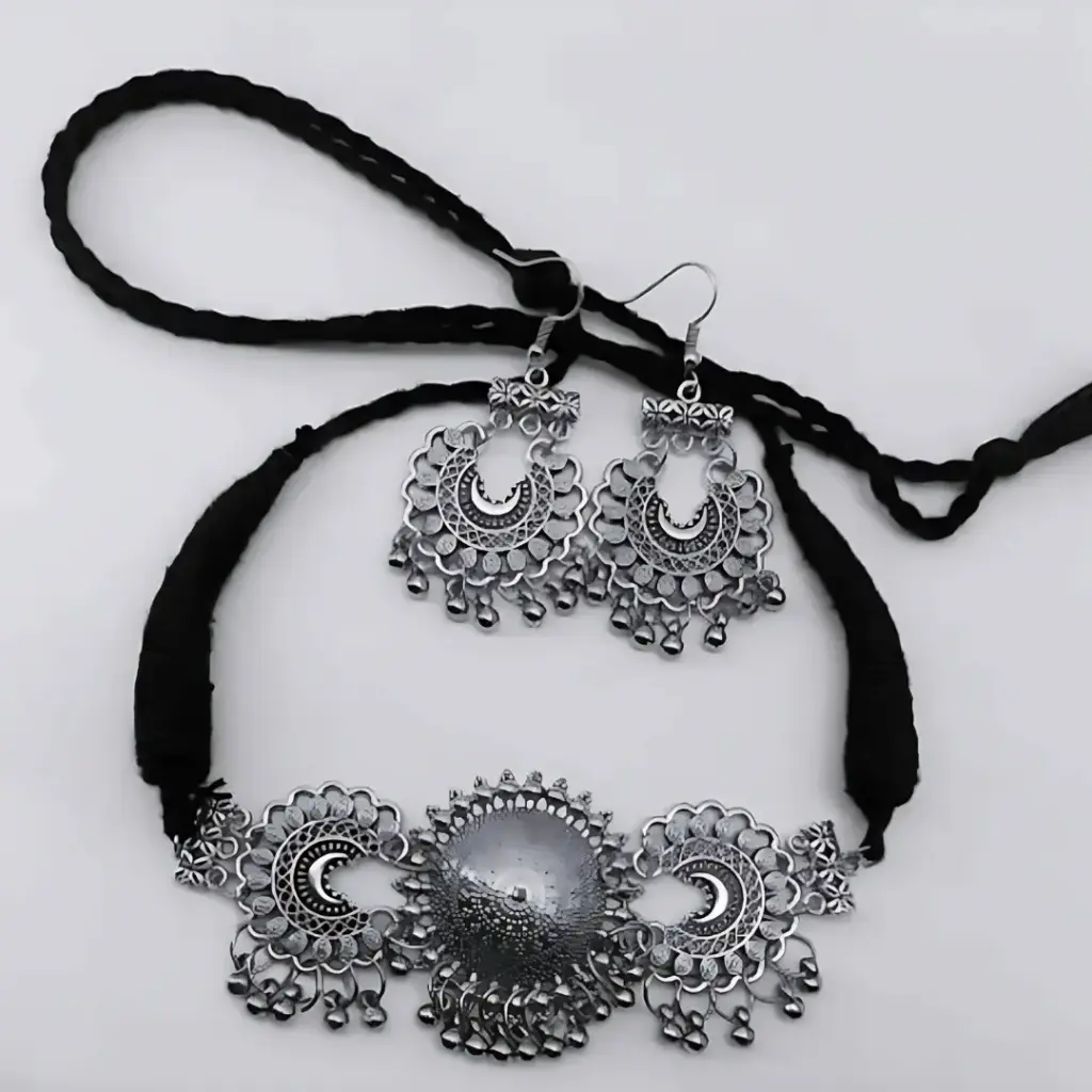 Oxidised Oni Choker Set