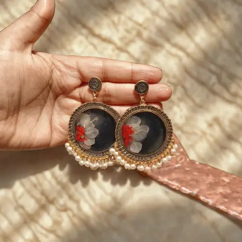 Black Resin Jhumkas