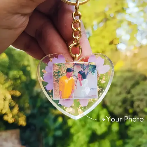 Heart Photo Keychain