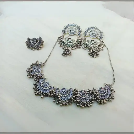 Oxidised Neckpiece Full Set