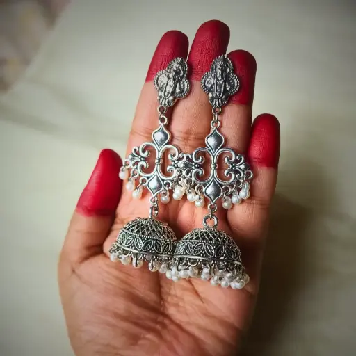 Oxidised Pori Jhumka