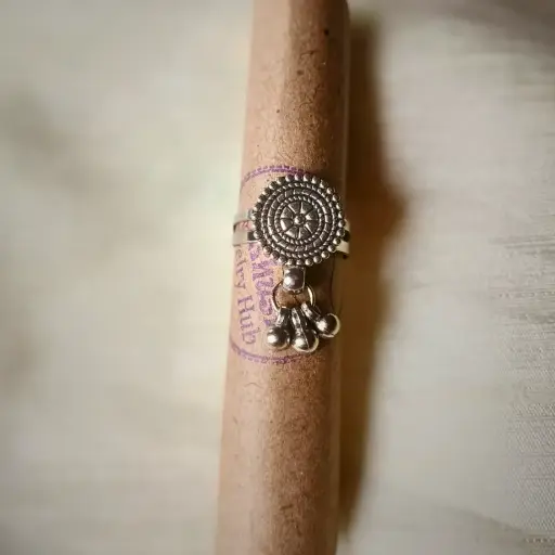 Oxidise Round Ring