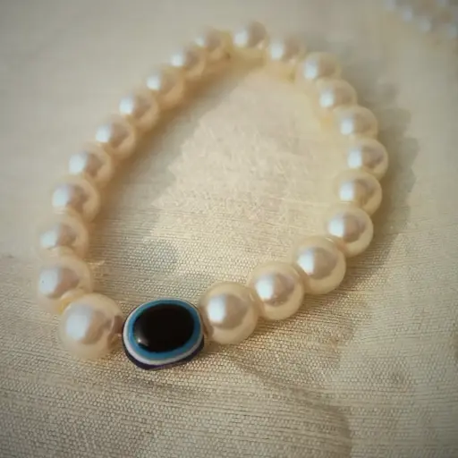 Pearl Evil Eye Bracelet