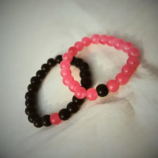Couple Bracelet Black and Pink