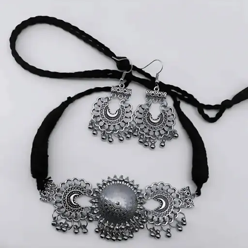 Oxidised Oni Choker Set