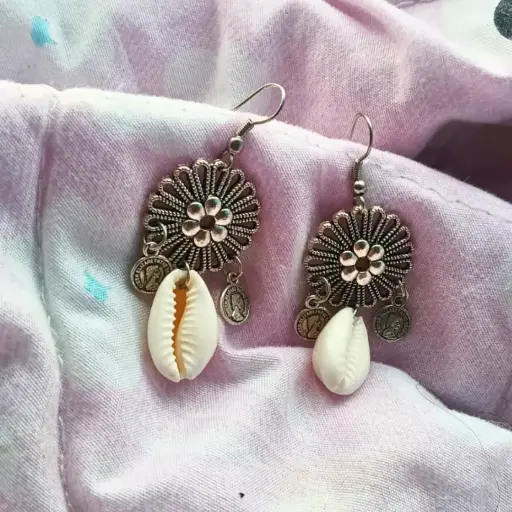 Oxidised Kori Jhumka