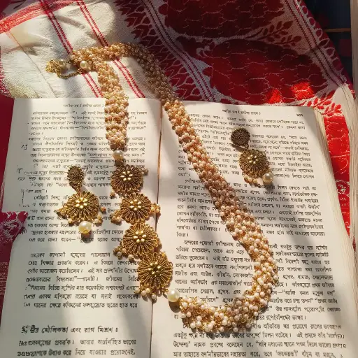 Oxidised Golden Jewellery Set