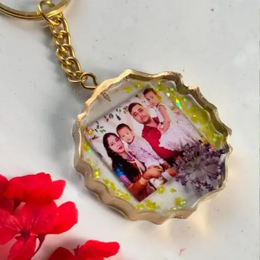 Agate Photo Keychain