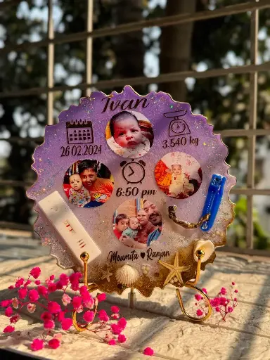 8 Inch Agate Resin Frame Baby Birth Details