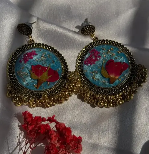 Obsidian Resin Jhumka