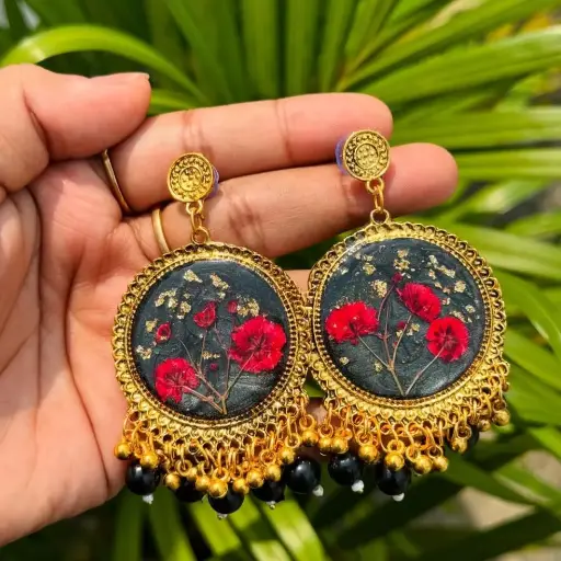 Scarlet Resin Jhumka