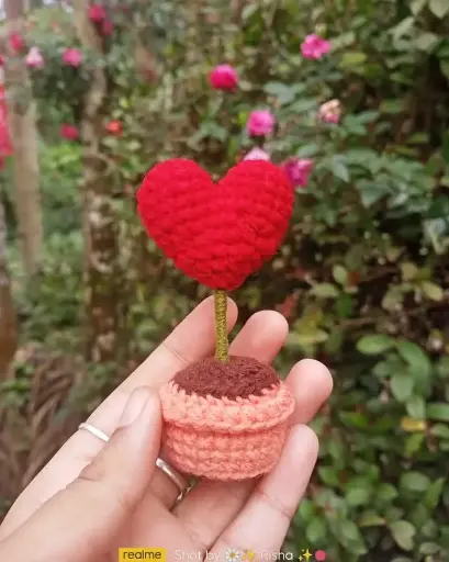Love Crochet Flower Pot